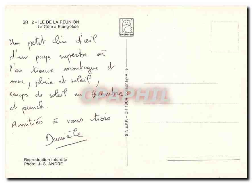 CPM Ile de la Reunion La Cote a Etang Sale  — Rückseite