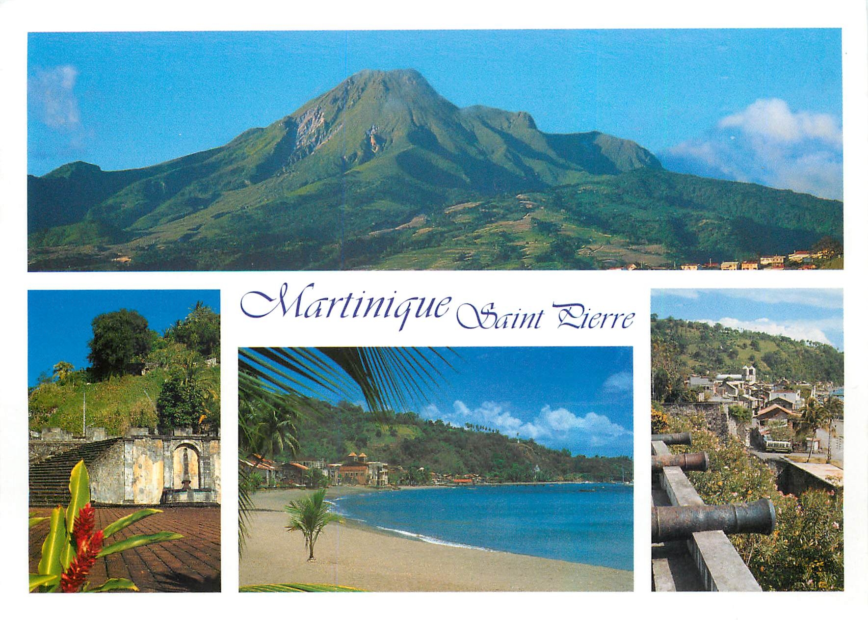 CPM Montagne Pelee Ruines de Saint Pierre Plage de Saint Pierre Martinique 