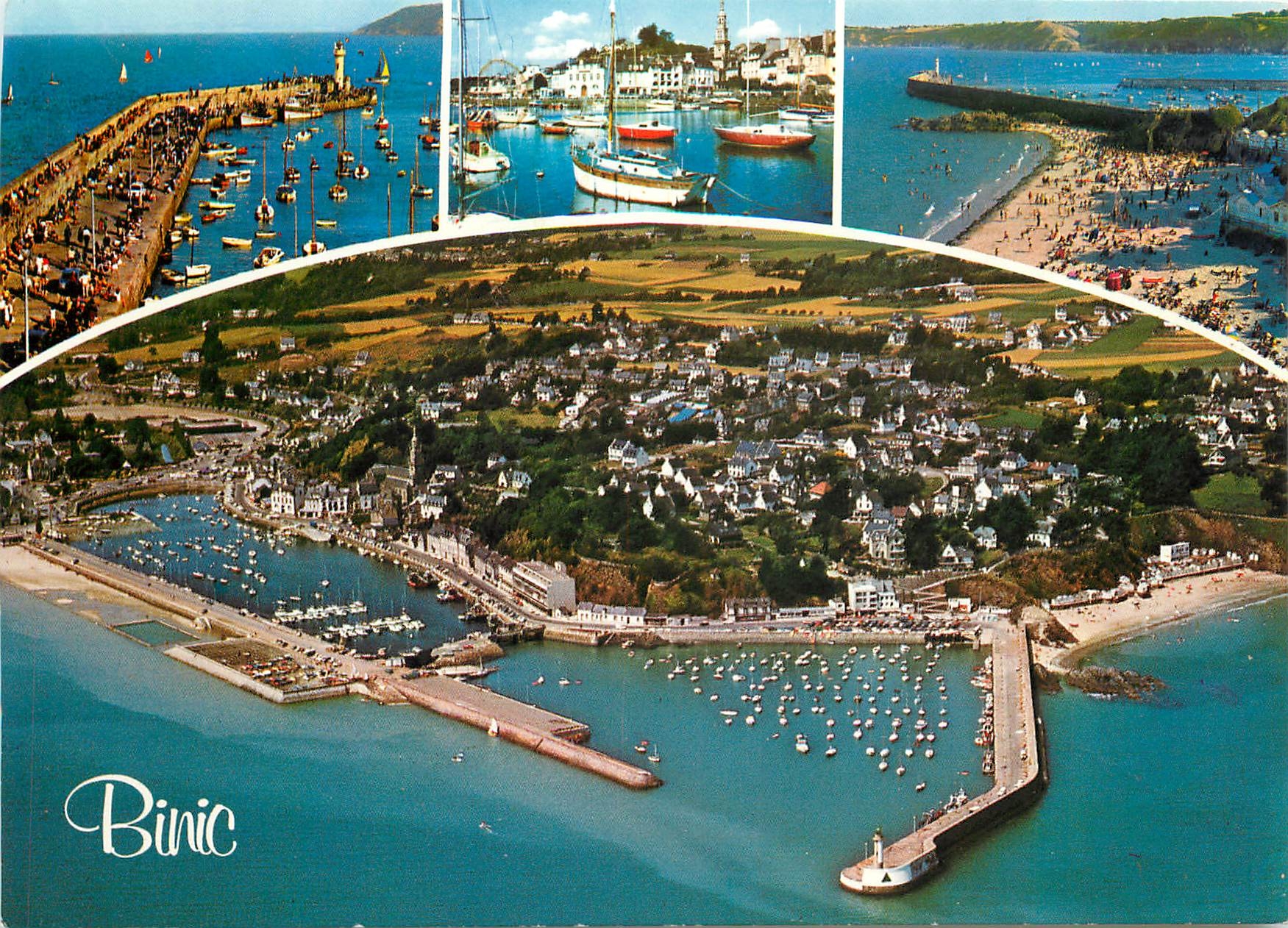 Binic — Vue panoramique du port, du bassin et de la plage — Édition Couleurs de Bretagne