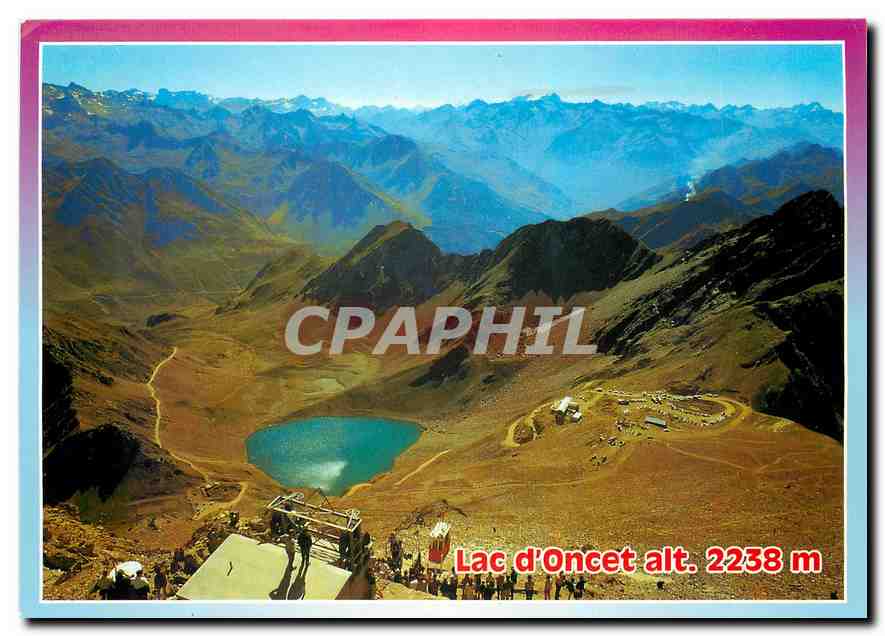 Lac d'Oncet — Panoramablick — Ausgabe A. Doucet, Lourdes