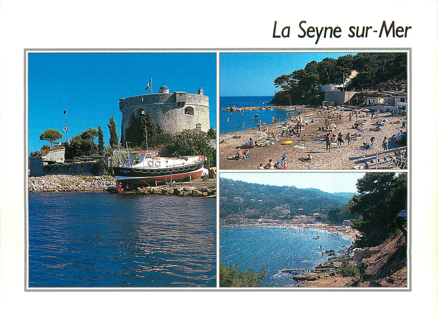 CPM L Seyne sur Mer Var Fort Balaguier Plage de Fabregas 