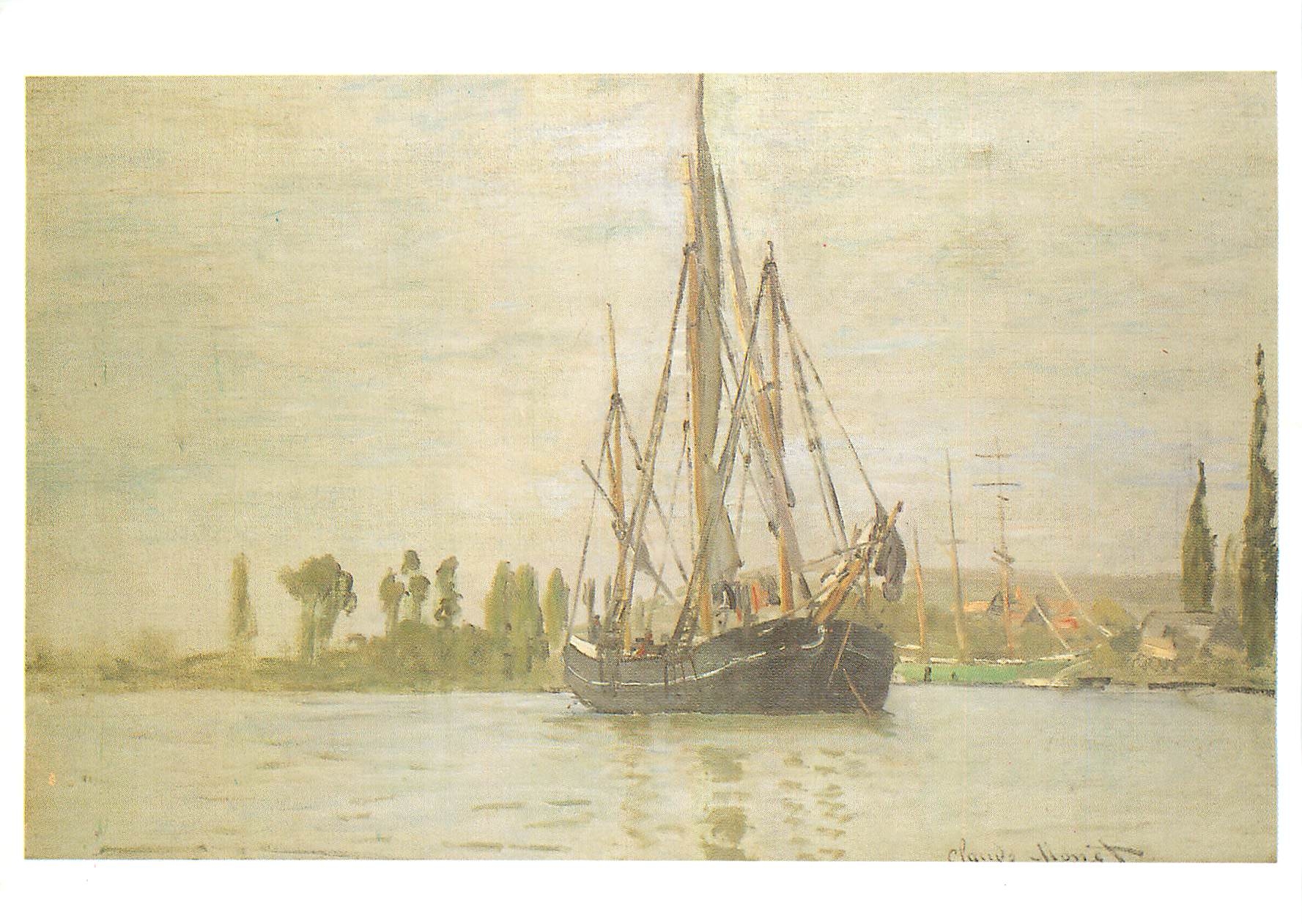 CPM Claude Monet Chasse Maree a l'ancre pres de Rouen 