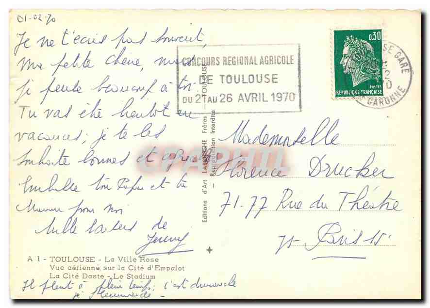 Toulouse - La Ville Rose — Vue aérienne sur la Cité d'Empalot, Le Stadium — Éditions d'Art LAGARIGHE Frères — Reverso