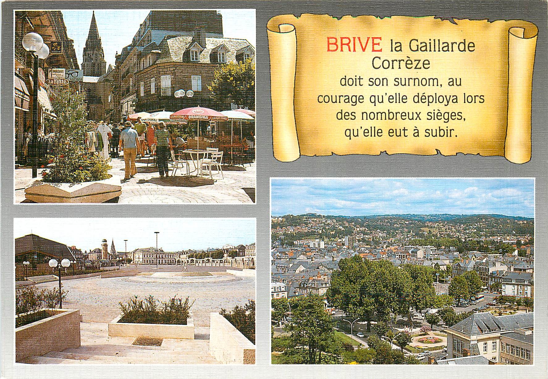 CPM La Correze Touristique Brive Rue Toulzac Place de la Guierie Un coin de la Ville 