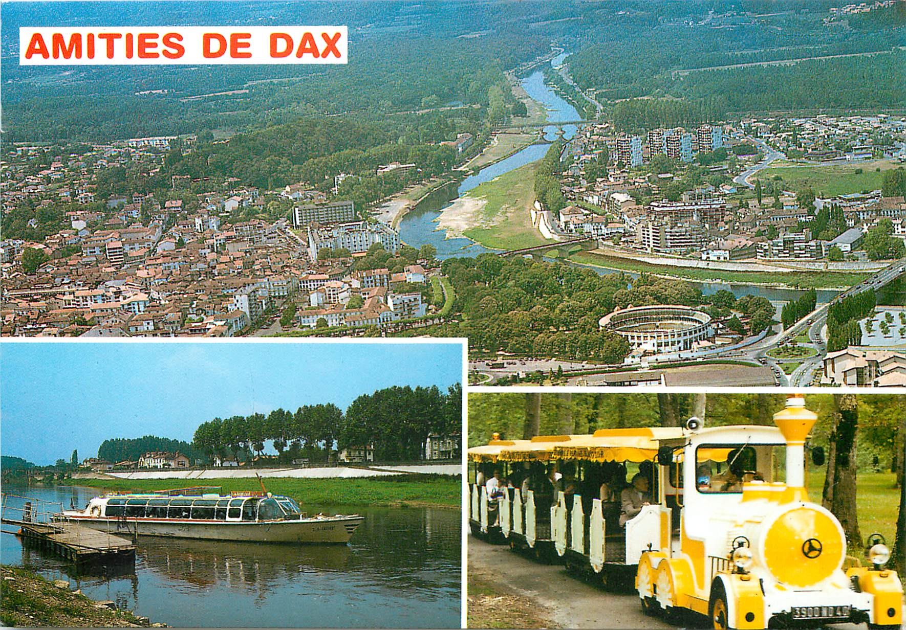 CPM Dax Vue generale Promenade sur l'Adour a bord de la Hire Le petit train 