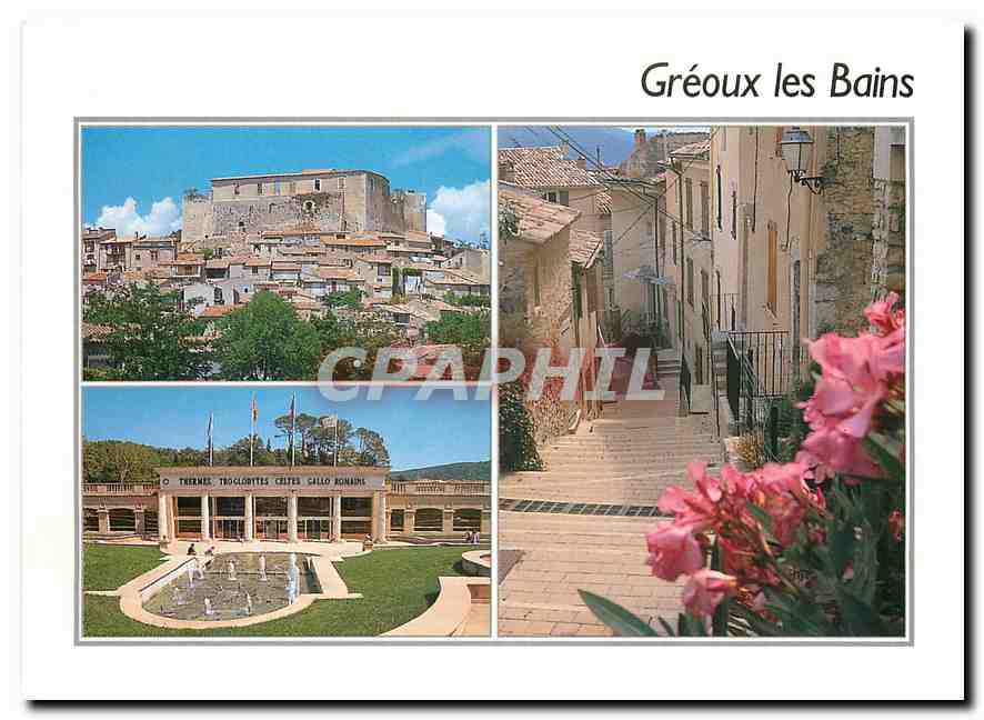 CPM Greoux les Bains Alpes de Hte Prov Le village La station thermale Une ruelle 