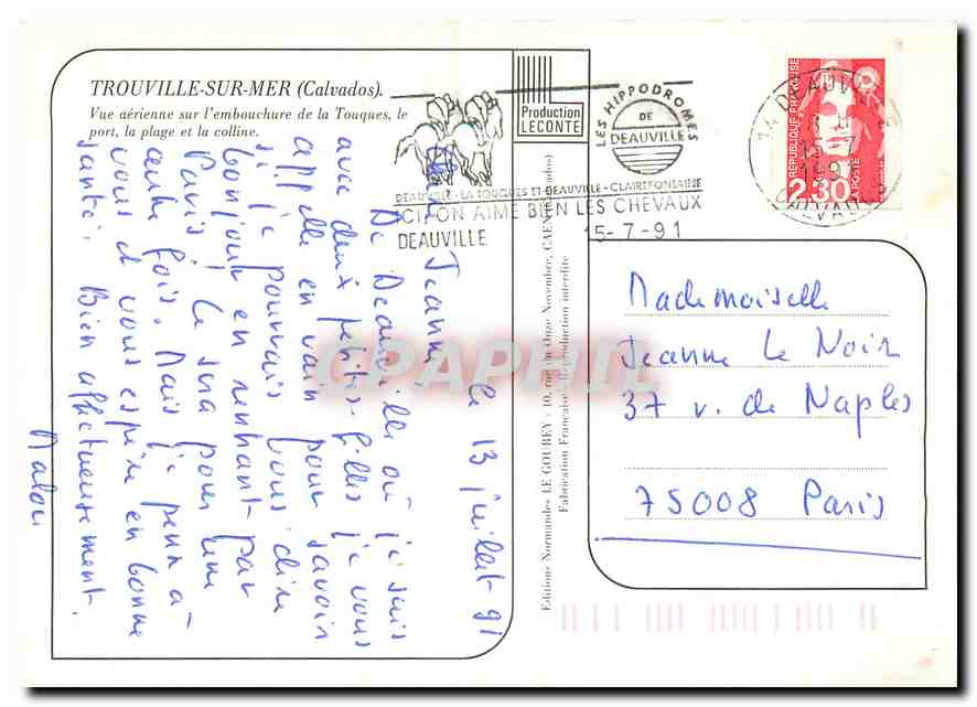 Trouville-sur-Mer — vue aérienne — Éditions Leconte — Rückseite