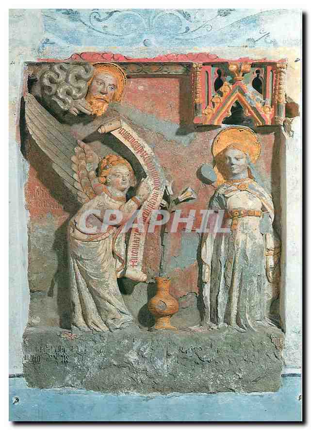 CPM Suisse Estavayer le Lac Collegiale St Laurent Bas relief de l'Annonciation 