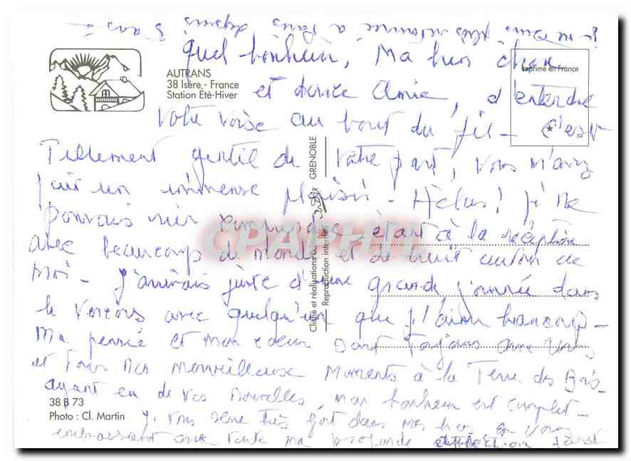 CPM Autrans Isere France Station Ete Hiver  — Rückseite