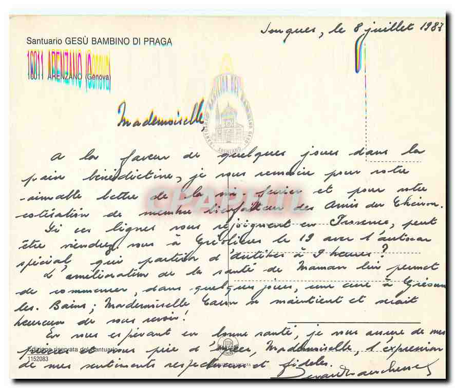 CPM Santuario Gesu Bambino di Praga  — Rückseite