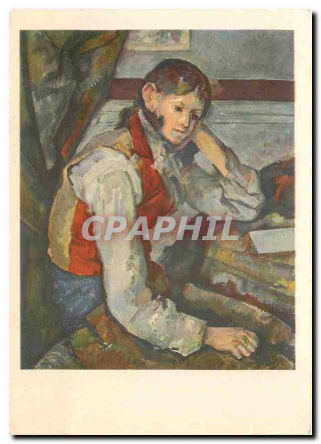 Jeune homme au gilet rouge — P. Cézanne — éditeur Pissis, n°126