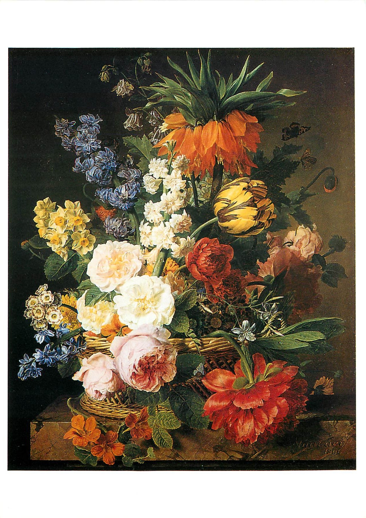 CPM Jan Franz van Dael Fleurs dans une corbeille 