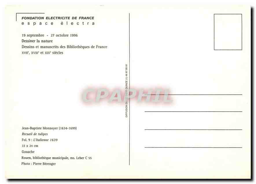 CPM Jean Baptiste Monnoyer Recueil de tulipes  — Back