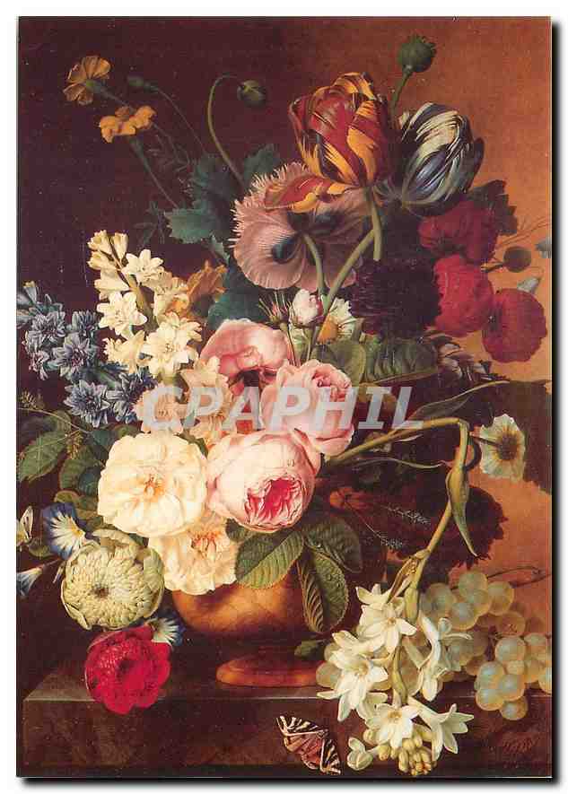CPM Orleans Musee des Beaux Arts Christian Van Pol Vase de fleurs sur une console en marbre 