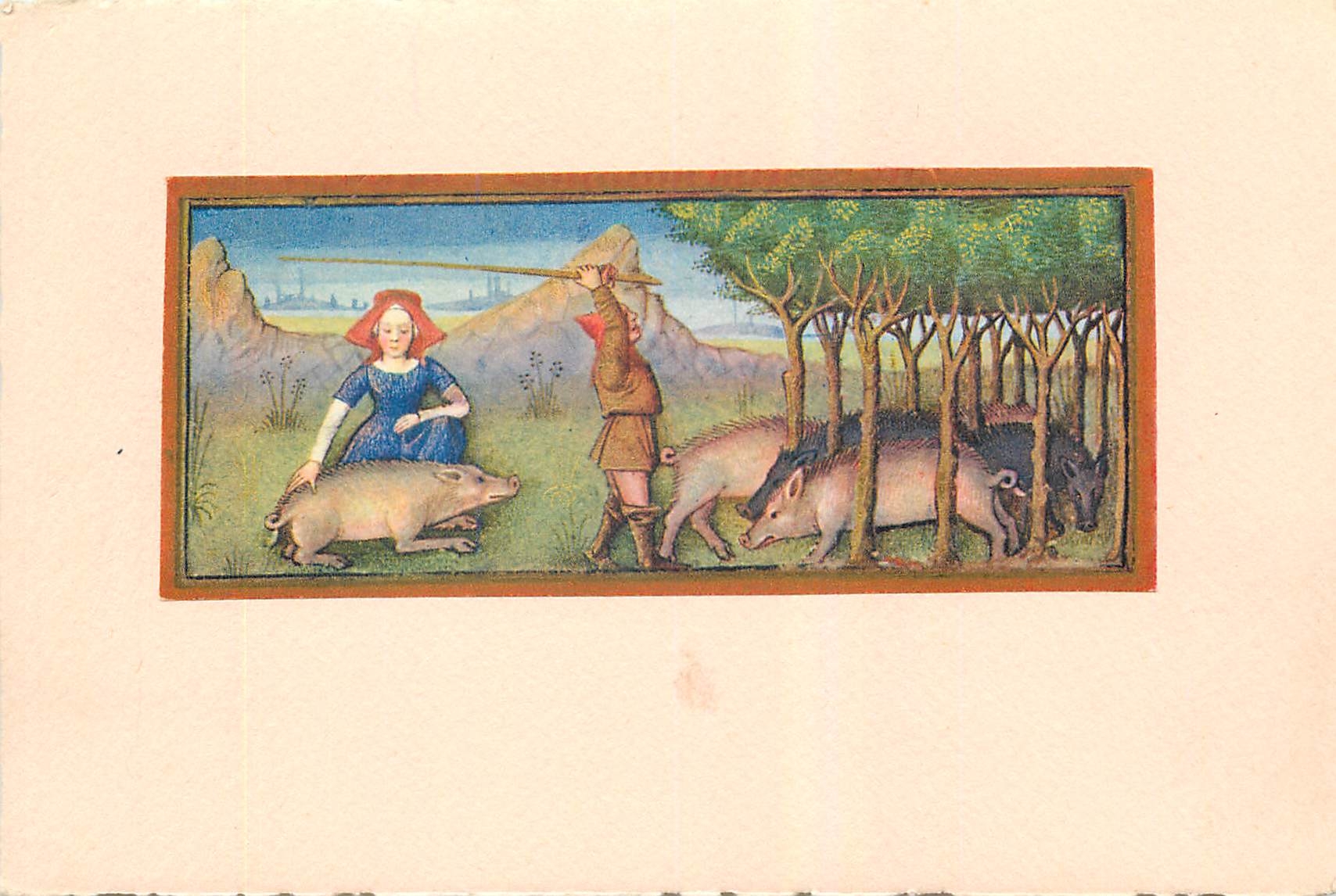 Chasse aux sangliers — scène de chasse — Éditions Verve, Paris