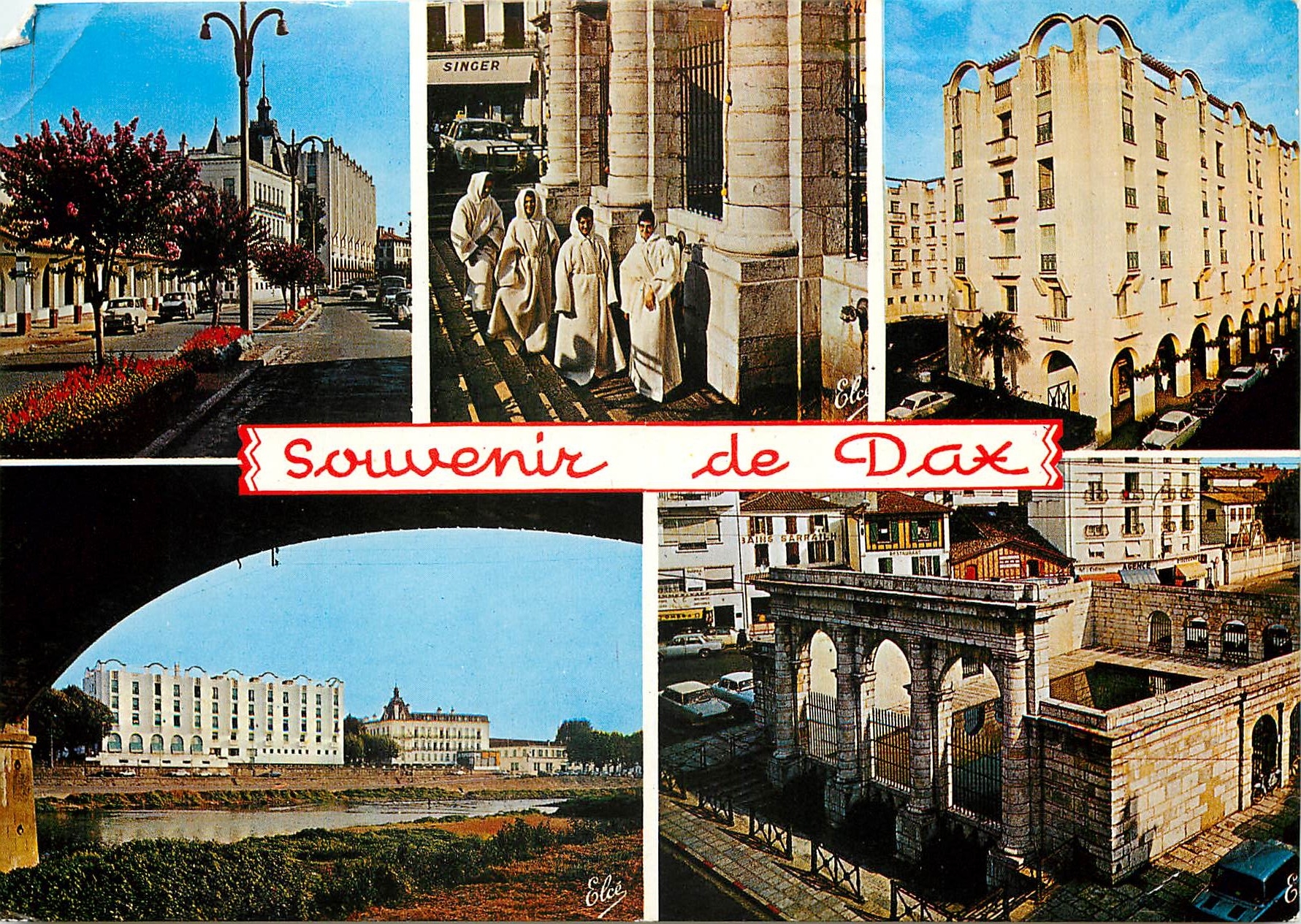 CPM Dax de gauche a droite Hotel Splendid Les Curistes a la Fontaine Nouvelle avenue au fond l'Hotel