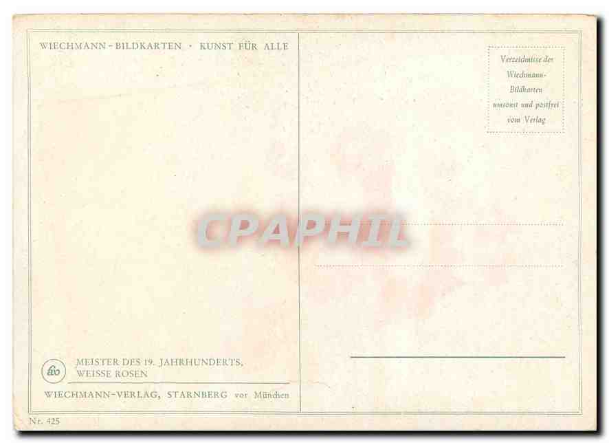 CPM Meister des 19 Jahrhunderts Weisse Rosen  — Rückseite