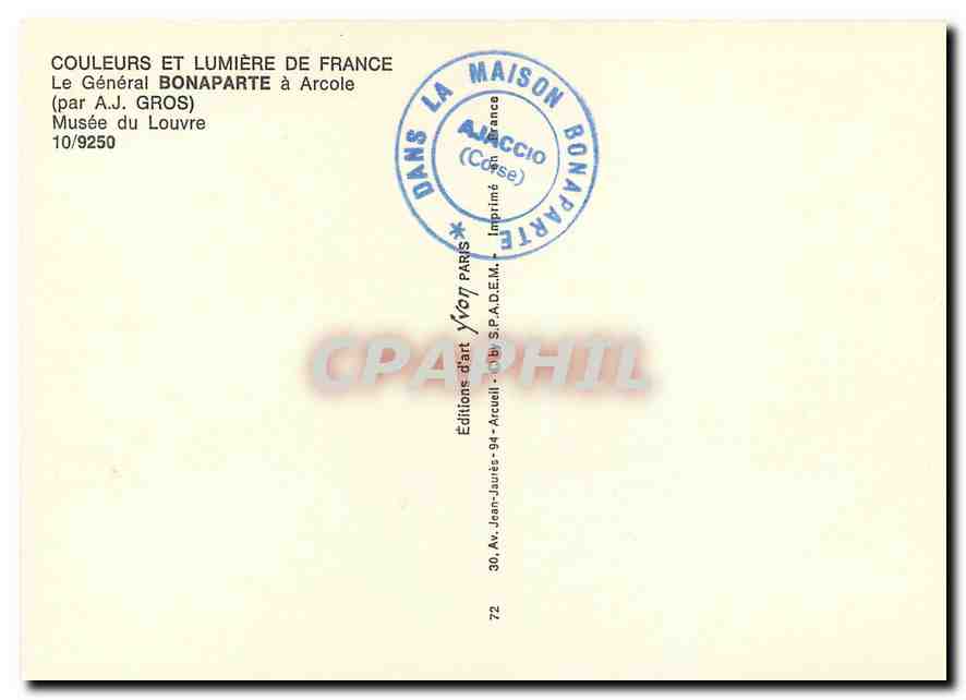 CPM Couleurs et Lumiere de France Le General Bonaparte a Arcole Musee du Louvre  — Rückseite