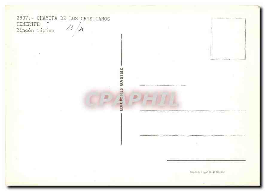 CPM Chayofa de los Cristianos Tenerife Rincon tipico  — Rückseite
