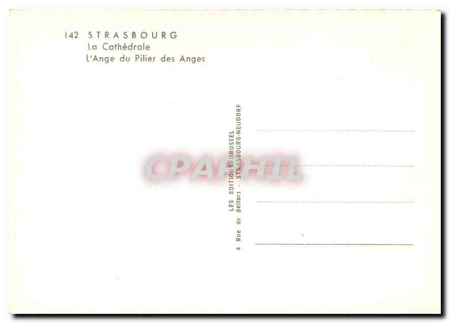 CPM Strasbourg La Cathedrale L'Ange du Pilier des Anges  — Rückseite