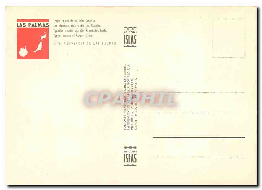 CPM Trajes Tipicos de Canarias Provincia de Las Palmas  — Rückseite