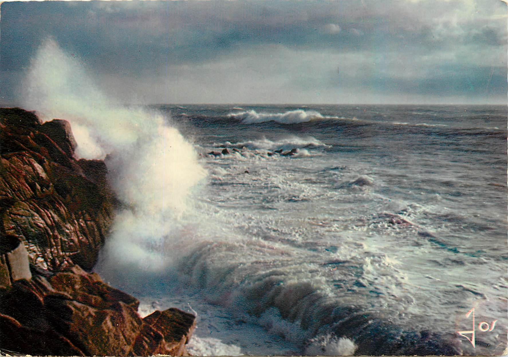CPM La Bretagne en Couleurs Vague deferlant sur la Cote Bretonne 