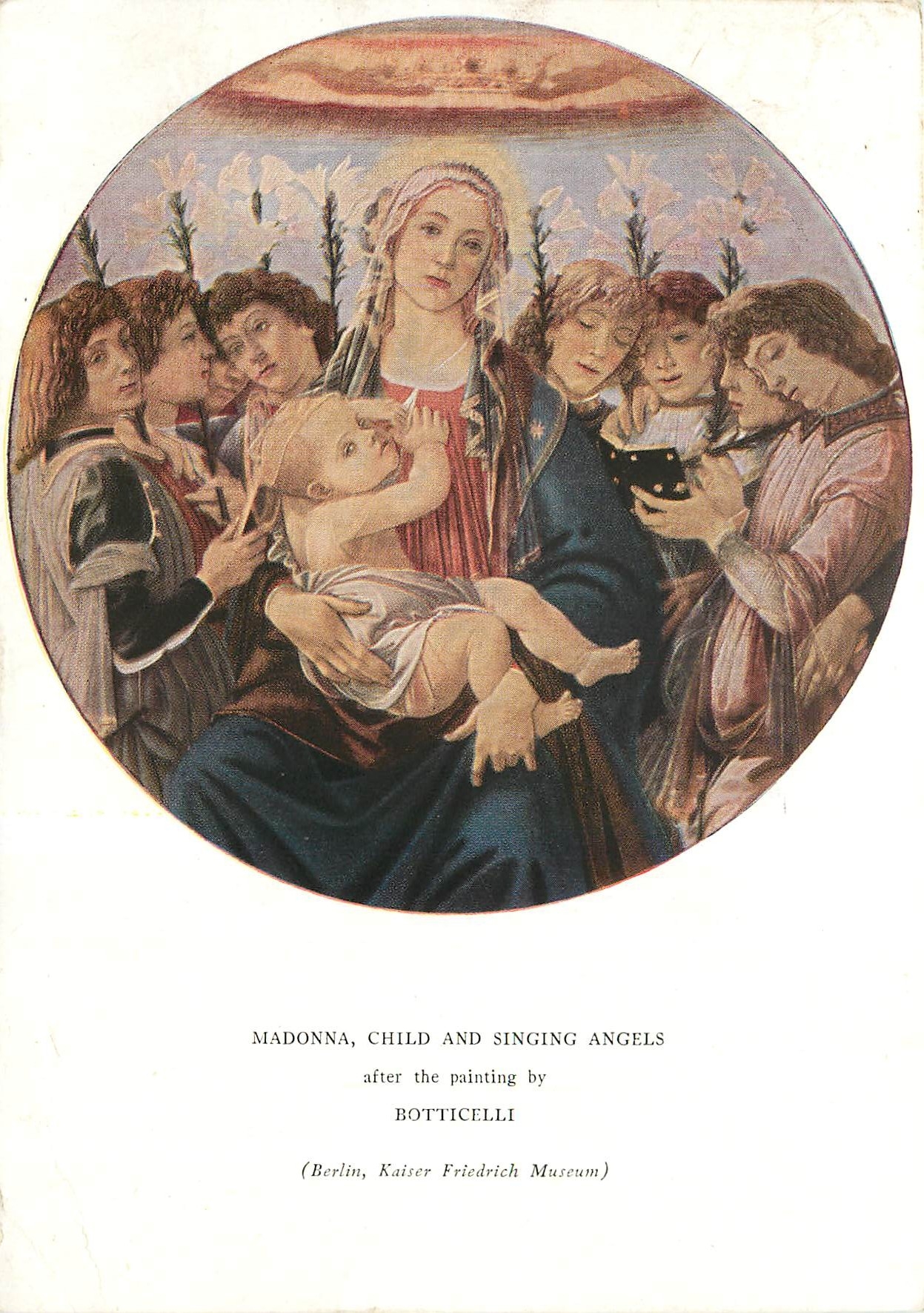 CPM Madonna Child and singing Angels Botticelli Berlin Kaiser Friedrich Museum 