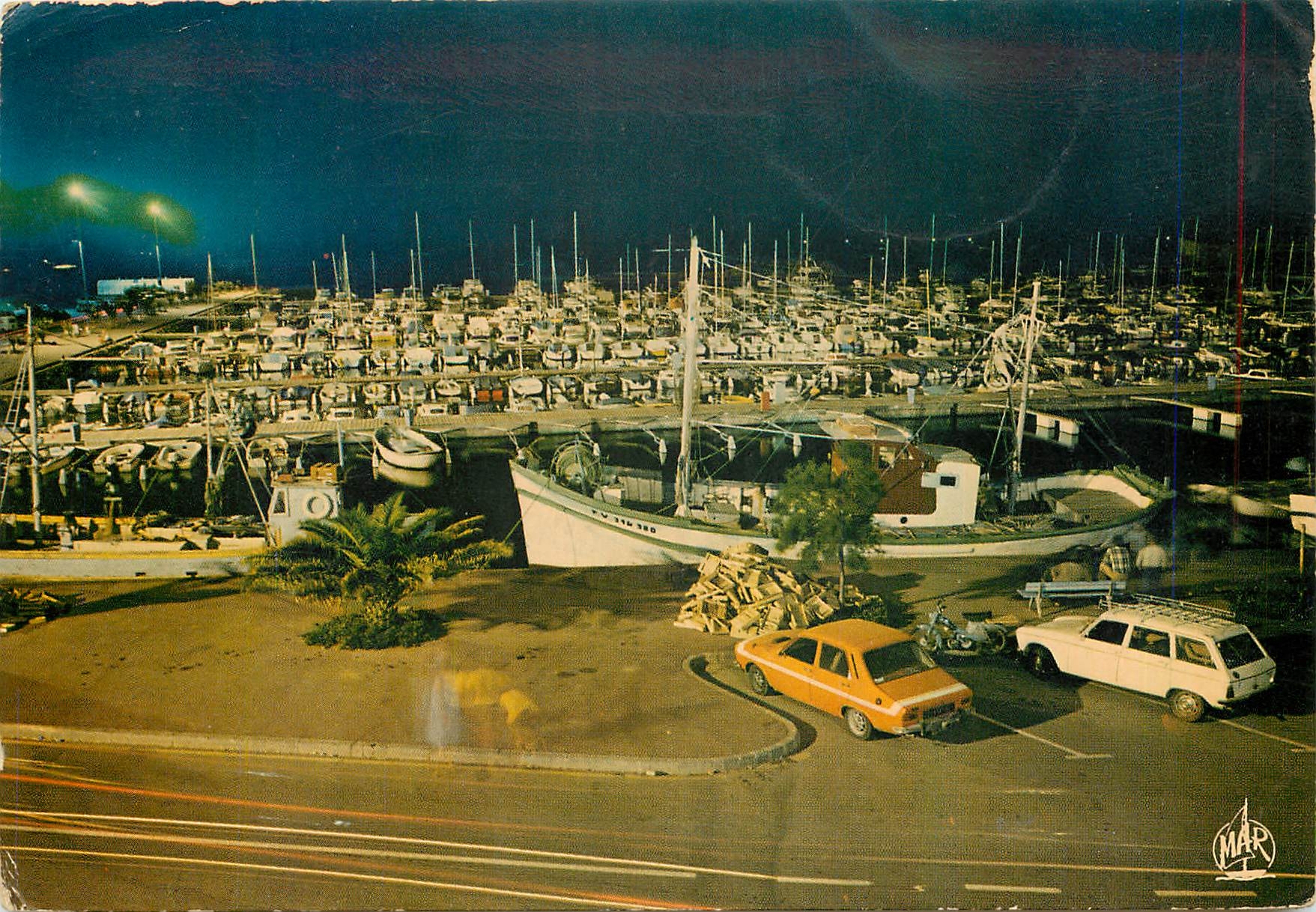 CPM La Cote Vermeille Canet St Nazaire en Roussillon Le Port la nuit 