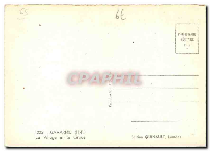CPM Gavarnie H P Le Village et le Cirque  — Verso