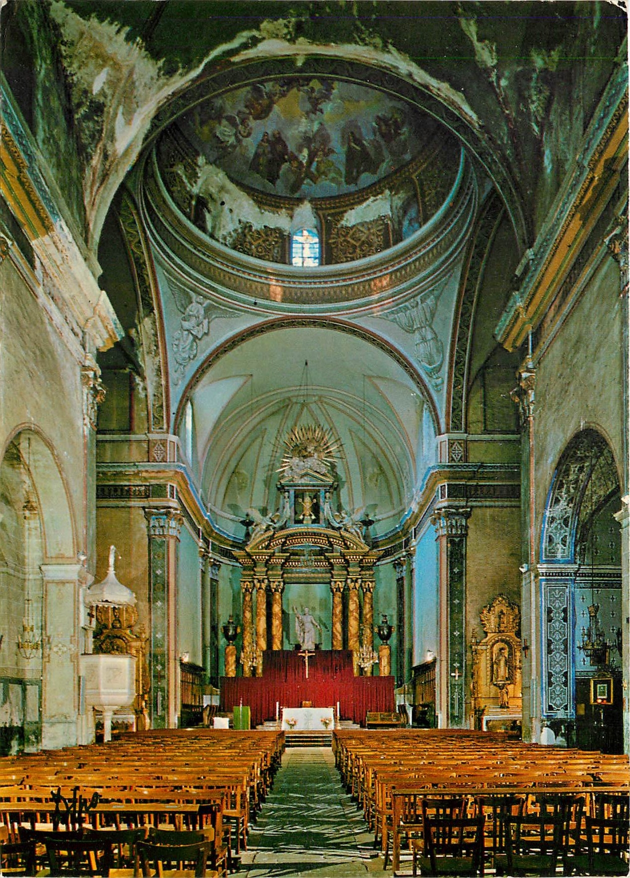 CPM Arts et Couleurs du Vallespir Ceret Cite d'art L'eglise vaste edifice classique a 3 coupoles 