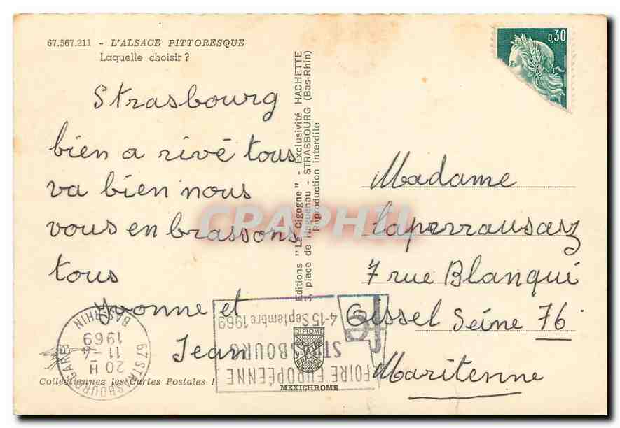 CPM L'Alsace Pittoresque Laquelle choisir Folklore — Rückseite