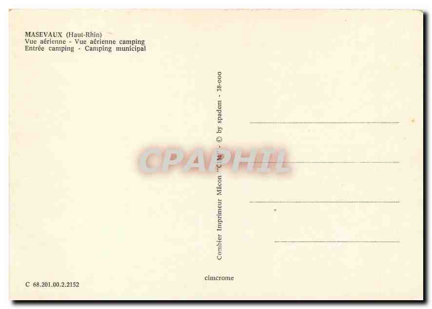 Masevaux — Vue aérienne du camping municipal — Imprimeur Combier — Reverso