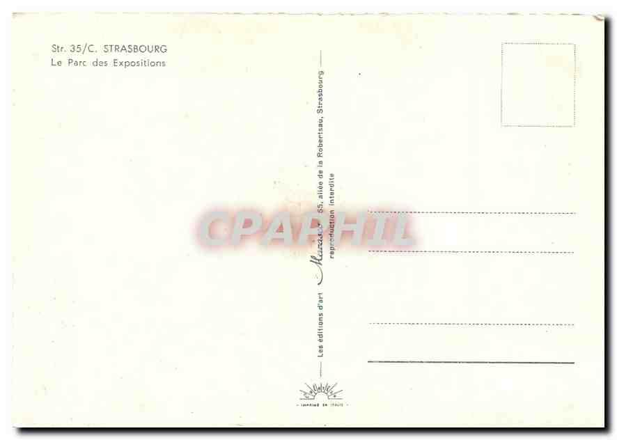 CPM Strasbourg Le Parc des Expositions Foire Europeenne — Verso