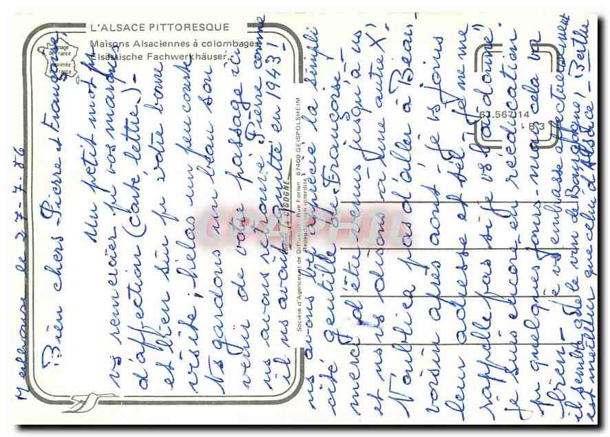 CPM L'Alsace Pittoresque Maisons Alsaciennes a colombages  — Rückseite