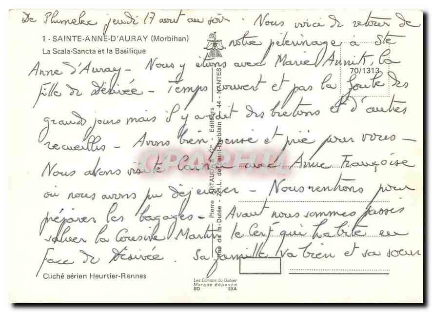 Sainte-Anne-d'Auray — La Scala-Sancta et la Basilique — Éditions de la Galière — Rückseite
