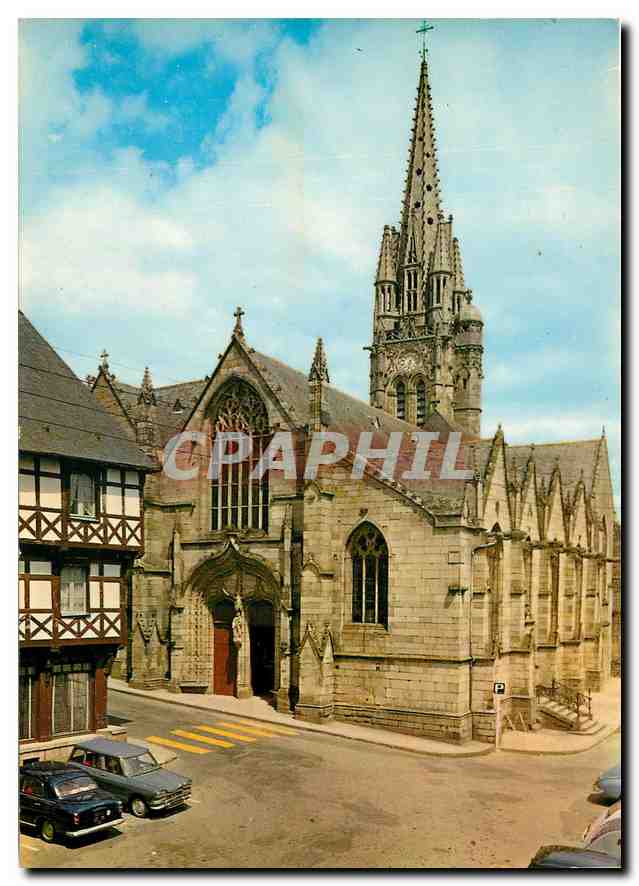 CPM Josselin Morbihan Portail principal La Basilique Notre Dame du Roncier 
