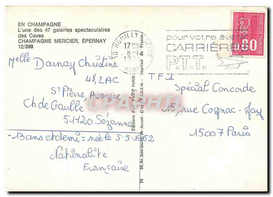 CPM En Champagne Champagne mercier Epernay  — Back