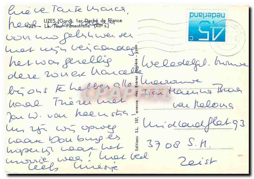CPM Uzes Gard Duche de France La Tour Fenestrelle  — Rückseite