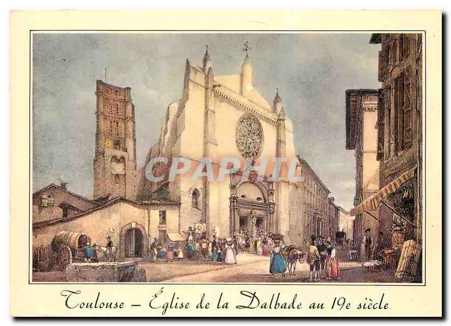 Toulouse — Église de la Dalbade au 19e siècle — dessin de Ch. Mercereau, édition 31-232
