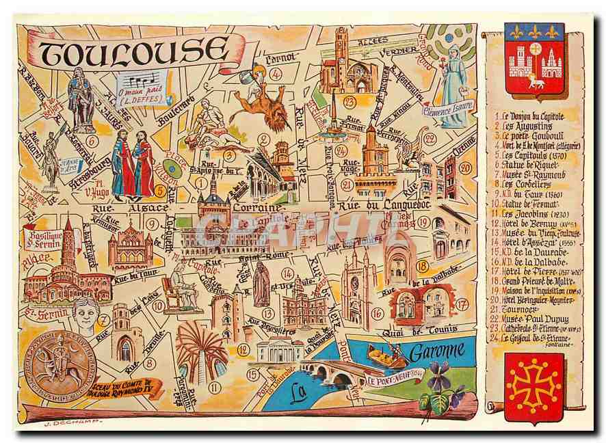 Toulouse — Itinéraire touristique du Vieux Toulouse — Éditions F. Toubabres
