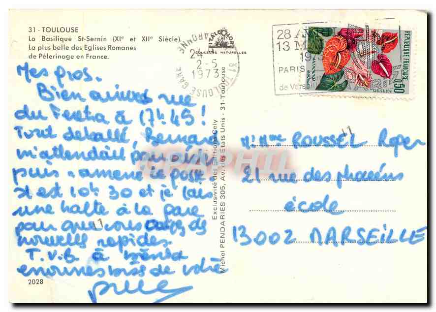 Toulouse — Die Basilika Saint-Sernin (11. und 12. Jahrhundert) — Editions Pendaries — Rückseite