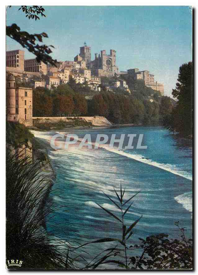 CPM Beziers Herault Les bords de l'Orb et la cathedrale St Nazaire 