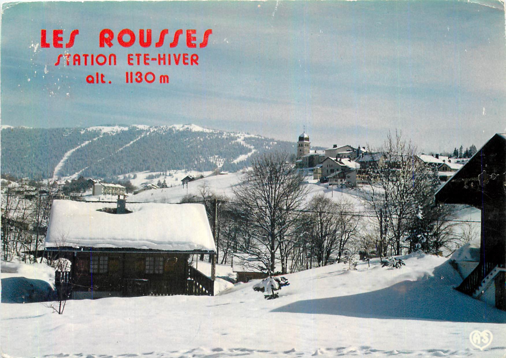 CPM Les Haut Jura en Hiver Les Rousses Staton Ete Hiver vue du village et les pistes du Noirmont 