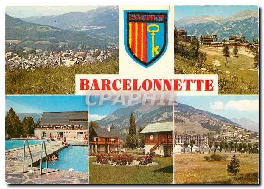 CPM Alpes de Haute provence Vallee de l'Ubaye Barcelonnette Vues generales La Piscine La Station de 