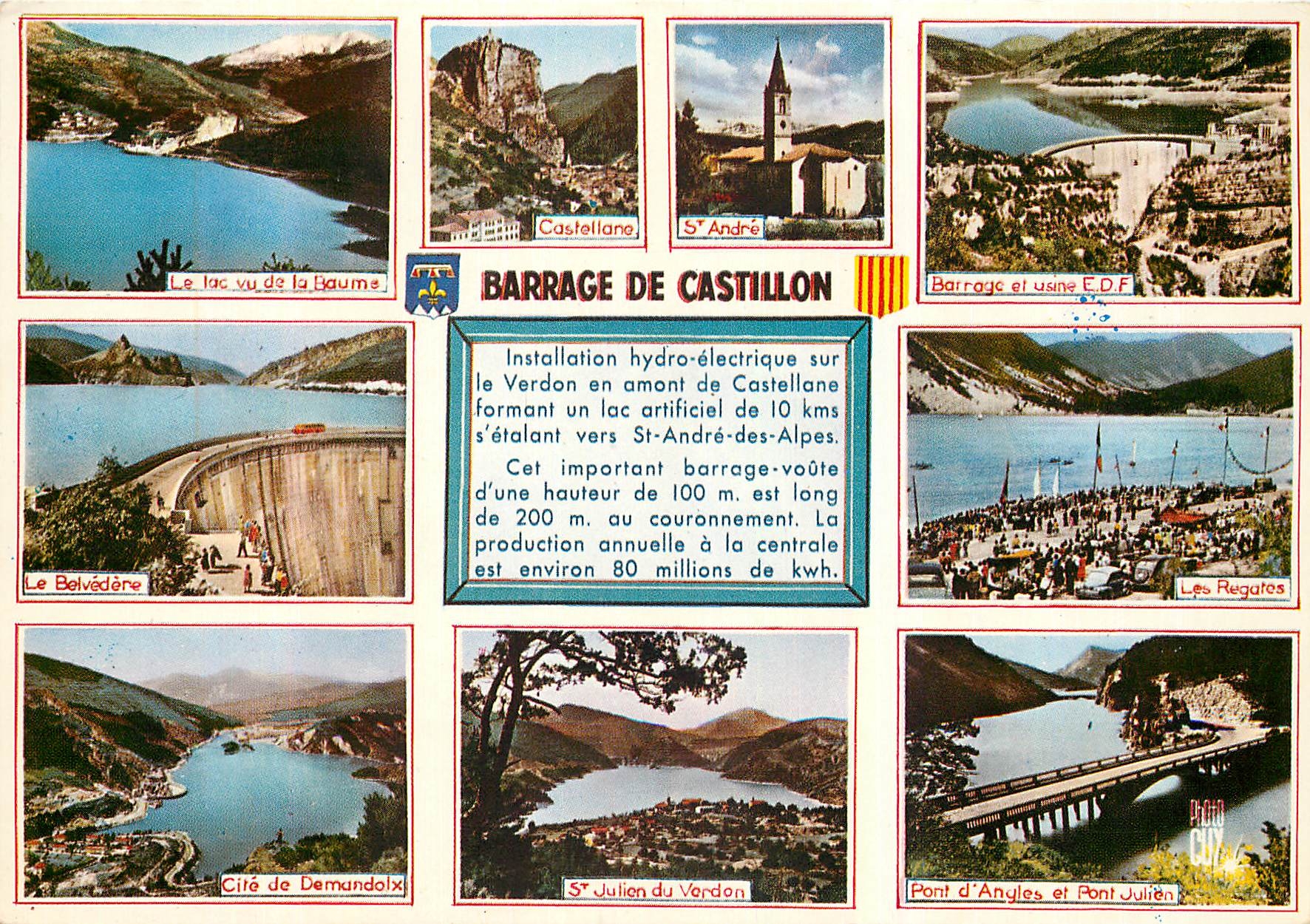 CPM Paysages de France Haute Provence Barrage du Castillon 