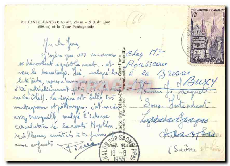CPM Castellane B A N D du Roc et la Tour Pentagonale  — Rückseite