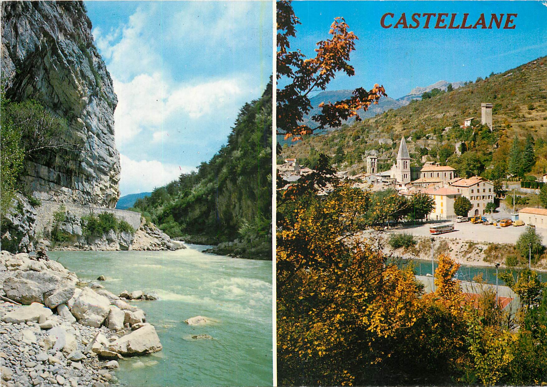 CPM Castellane Alpes de Haute Provence Le Verdon dans les Gorges Vue generale de Castellane 