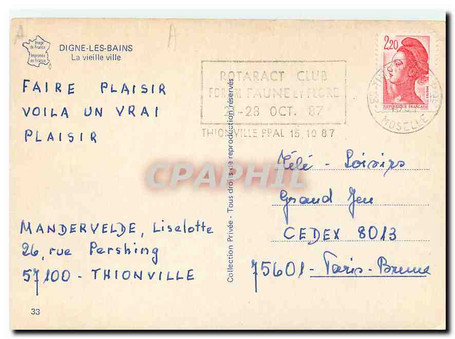 CPM Digne les Bains La vieille Ville  — Back