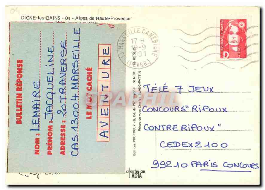 CPM Digne les Bains Alpes de Haute Provence  — Back