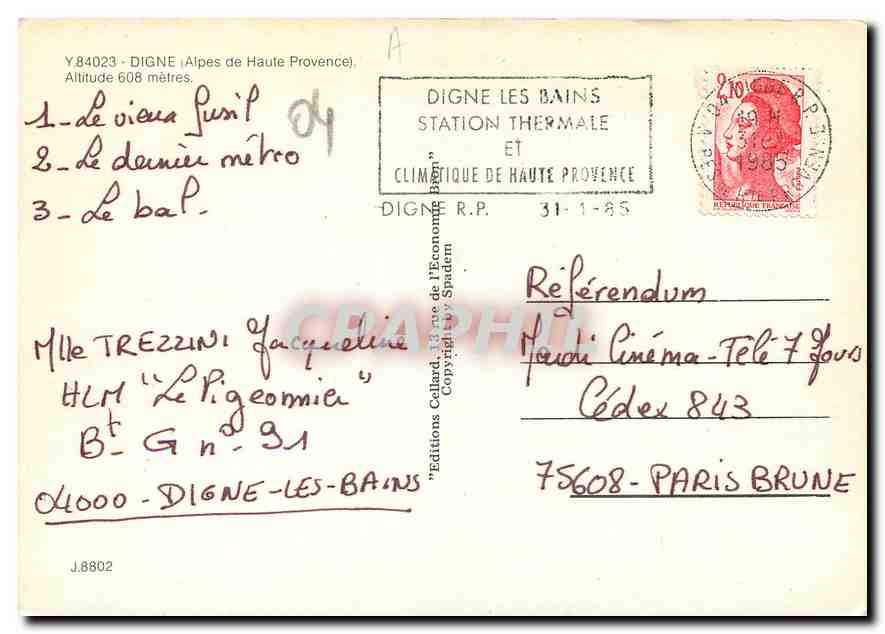CPM Digne Alpes de Haute Provence  — Rückseite